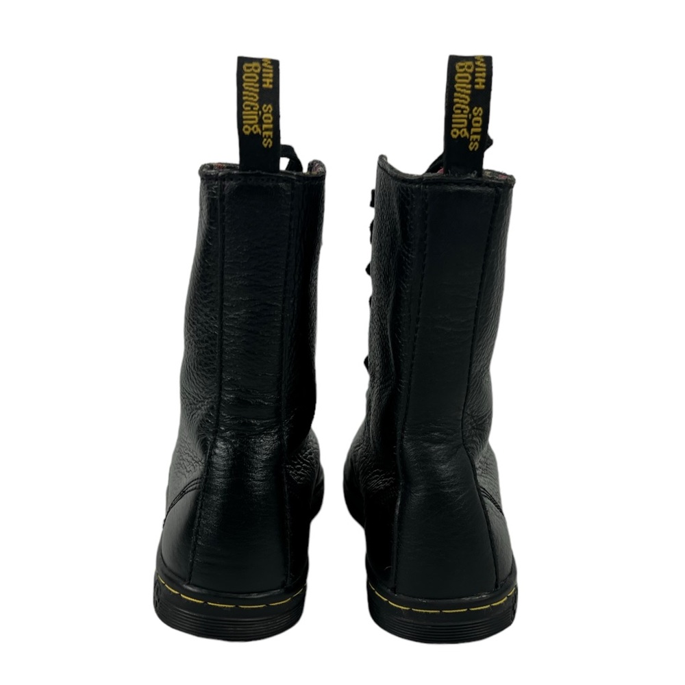 Dr. Doc Martens Boots Womens 8 Stratford Black Leather Shoes Floral Lined - Picture 6 of 12